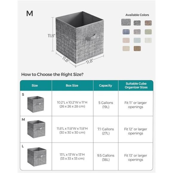Storage Cubes, 11.8-Inch Non-Woven Fabric Bins with Double Handles, Set of 6 - Picture 2 of 7